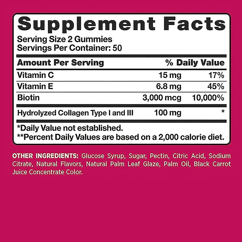 Biotin Gummies Hair Skin Nails